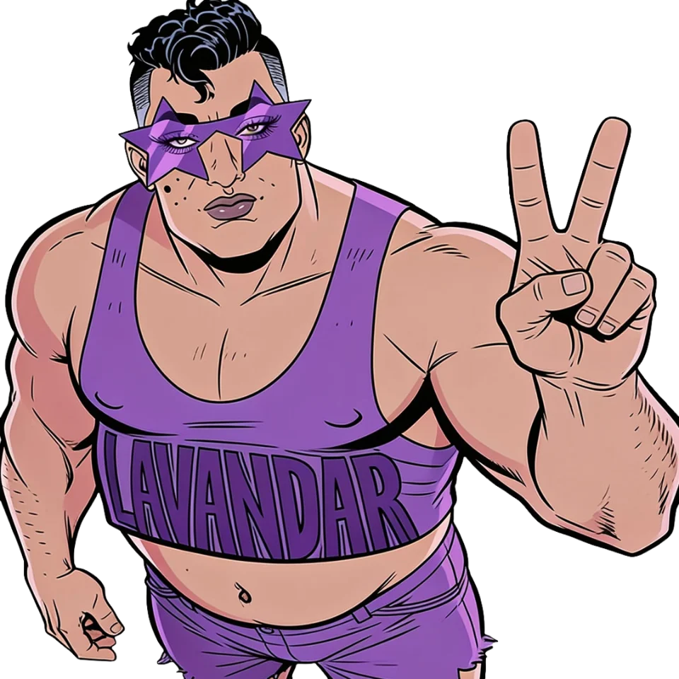 Captain Lavandar throwing a peace sign